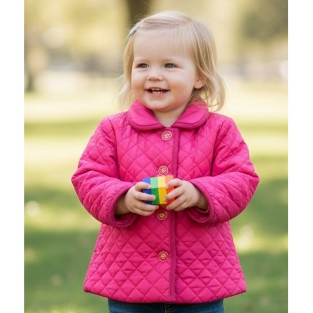 LITTLE ME Pink Quilted Jacket Coat Puffer Winter Fleece Toddler Youth Girls 4T